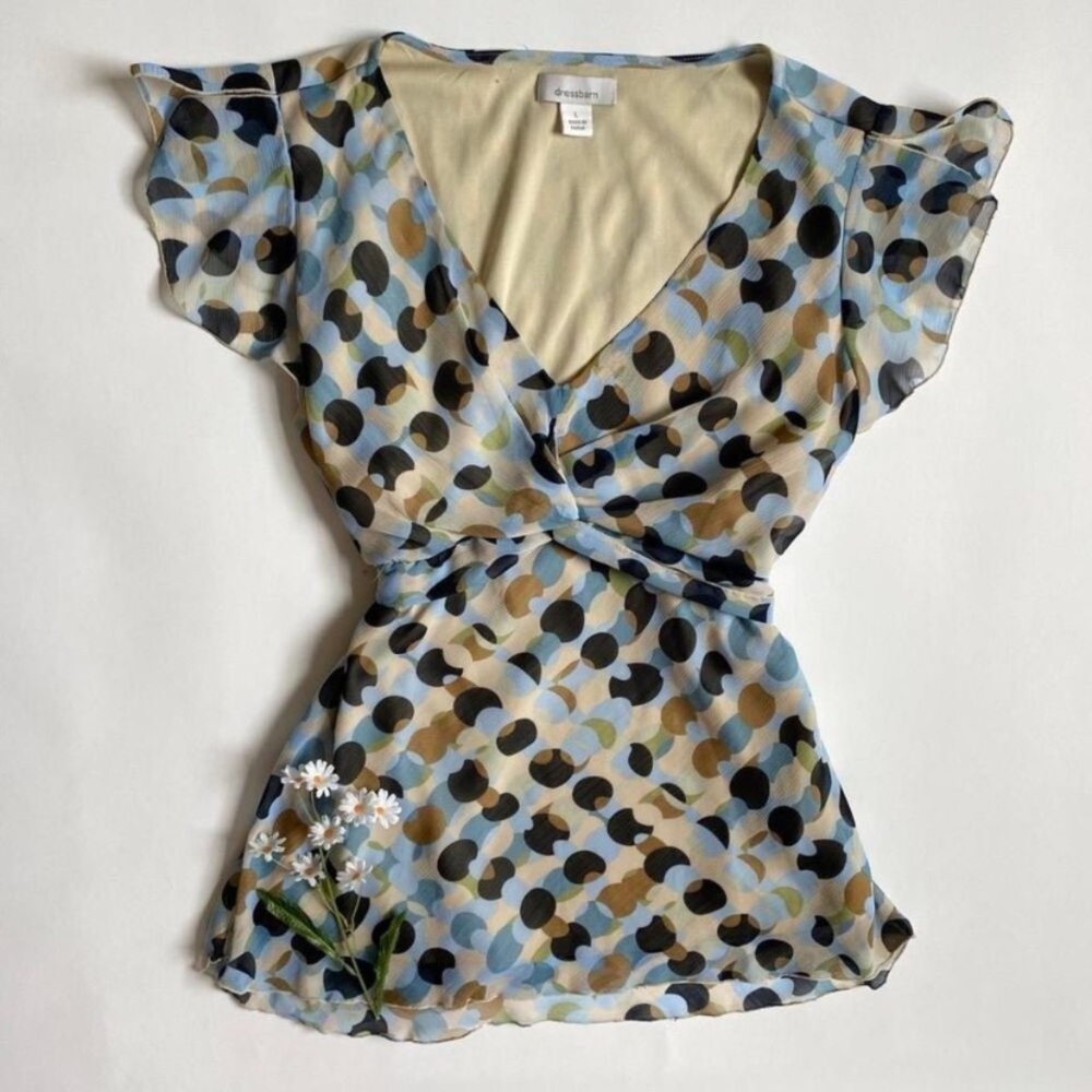 Circle Print Y2K Top